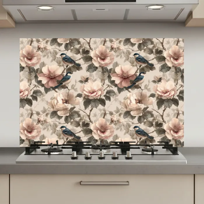 Klassiek - Vogels - Kleurrijk keuken achterwand spatscherm klein 900 -3d_website