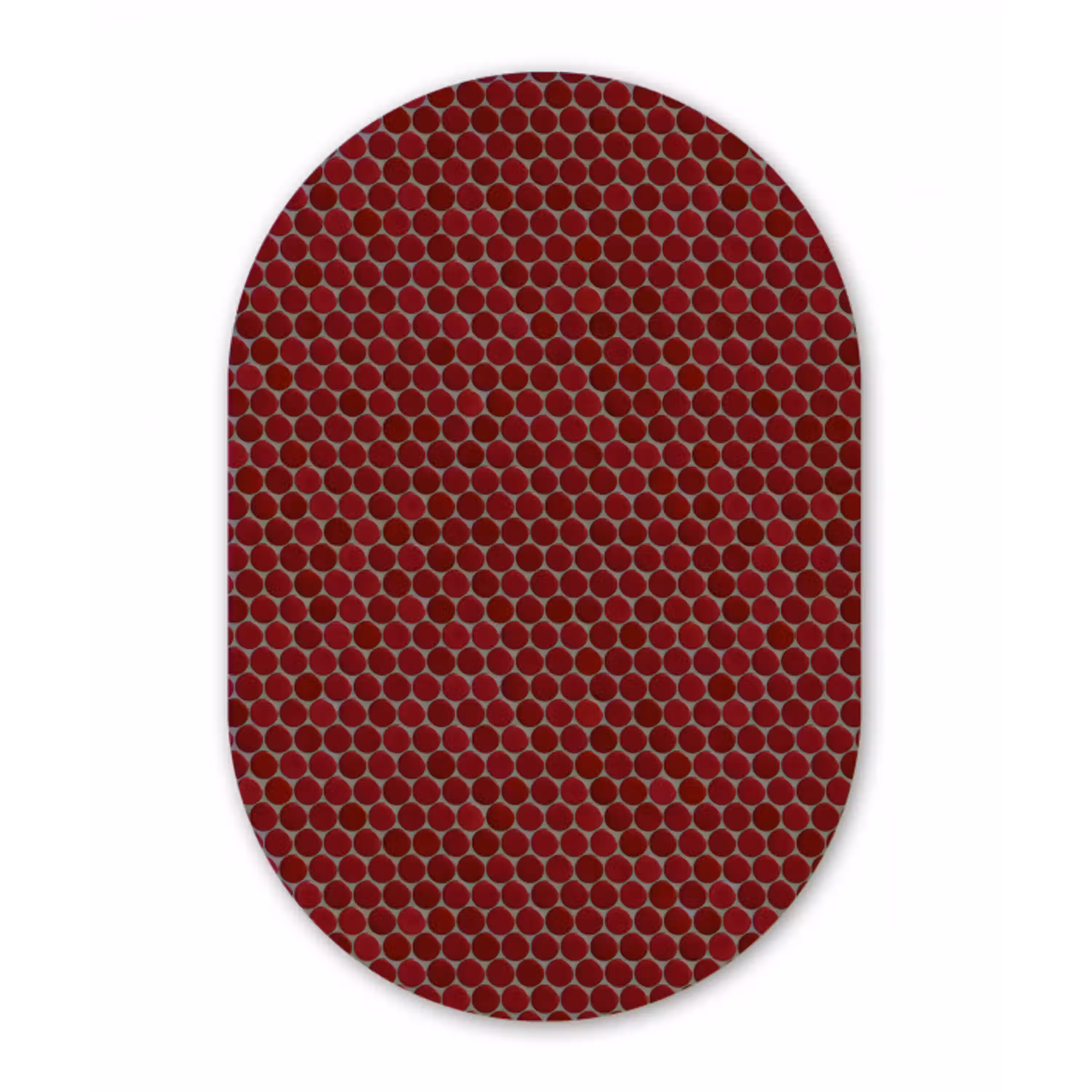Penny - Mozaïek - Rond - Rood Wandcirkel Ovaal Aluminium middel 839 -3d