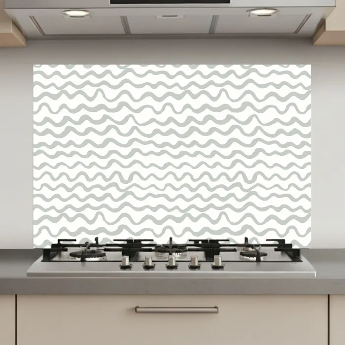 Golven - Patroon - Grijs keuken achterwand spatscherm klein 900 -3d_website