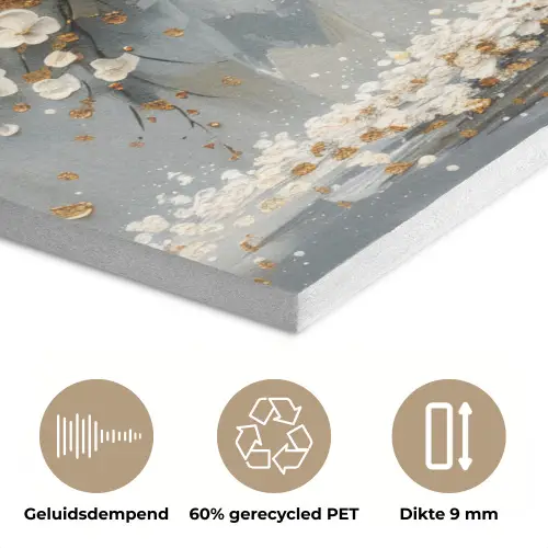 Boom - Bloemen - Wit - Natuur - Kunst PET vilt klein -closeup_NL
