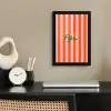 Patroon - Oranje - Fijn - Strepen fotolijst zwart zonder passe partout klein -sfeer1
