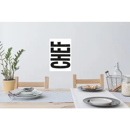 Chef - Japandi - Decoratie - Vintage Muursticker klein -eettafel