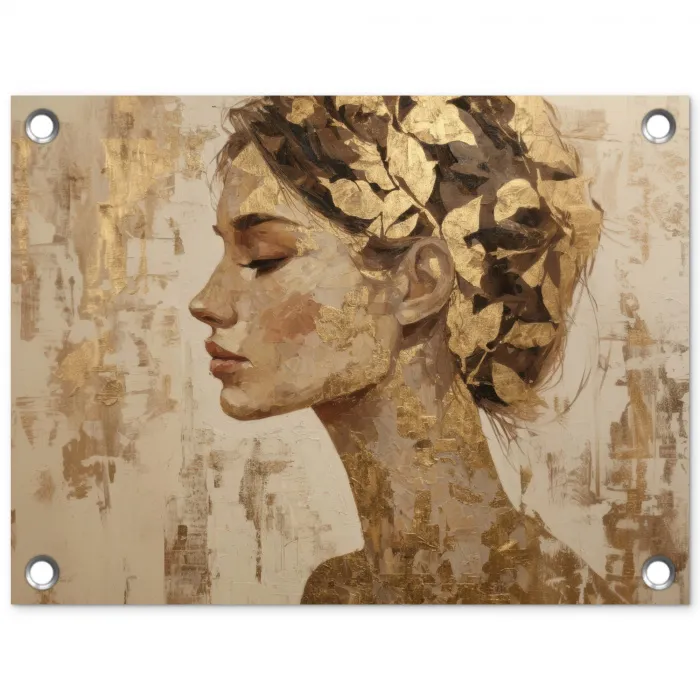 Vrouw - Goud - Abstract - Textuur tuinposter los doek klein -3d