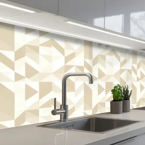 Modern - Abstract - Beige keuken achterwand 2 middel 871 -3d_schuin
