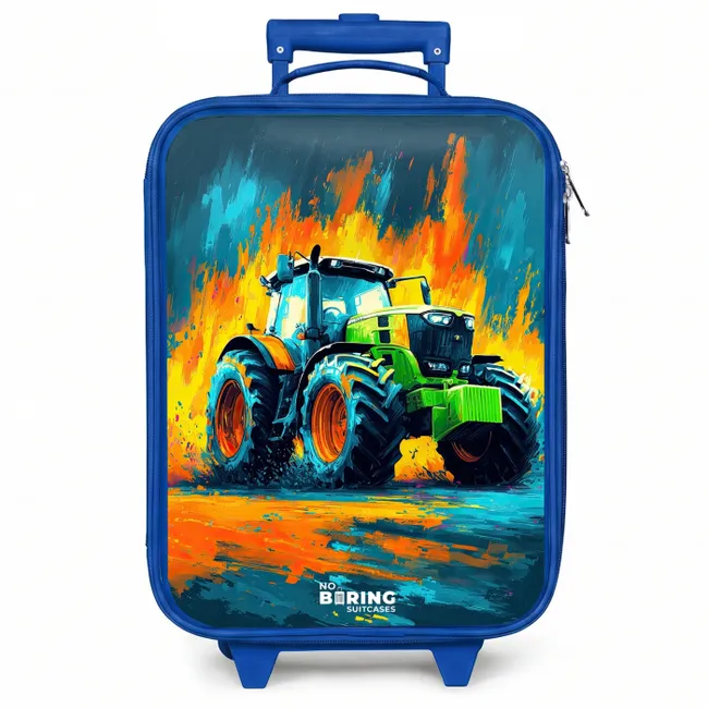 Kinderkoffer blauw - Tractor - Groen - Abstract - Penseelstreken