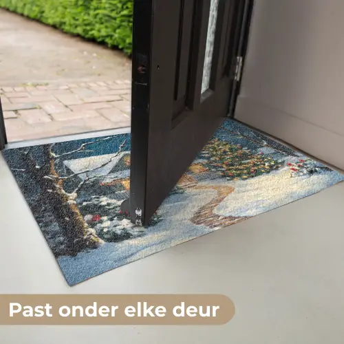 Kerst - Kerstboom - Winter - Huis - Sneeuw Deurmat klein -USP_NL