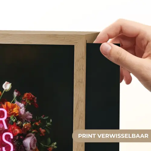 Quote - Bloemen - Vaas - Neon Light Box met batterij (Wandlamp) middel -USP_websiteprintNL