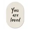 Minimalistisch - Beige - Love Wandcirkel Ovaal Glas middel -3d