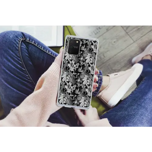 Zomer - Vlinder - Zwart - Grijs Telefoonhoesje Samsung Galaxy S10 Lite klein 364 -handS10Lite