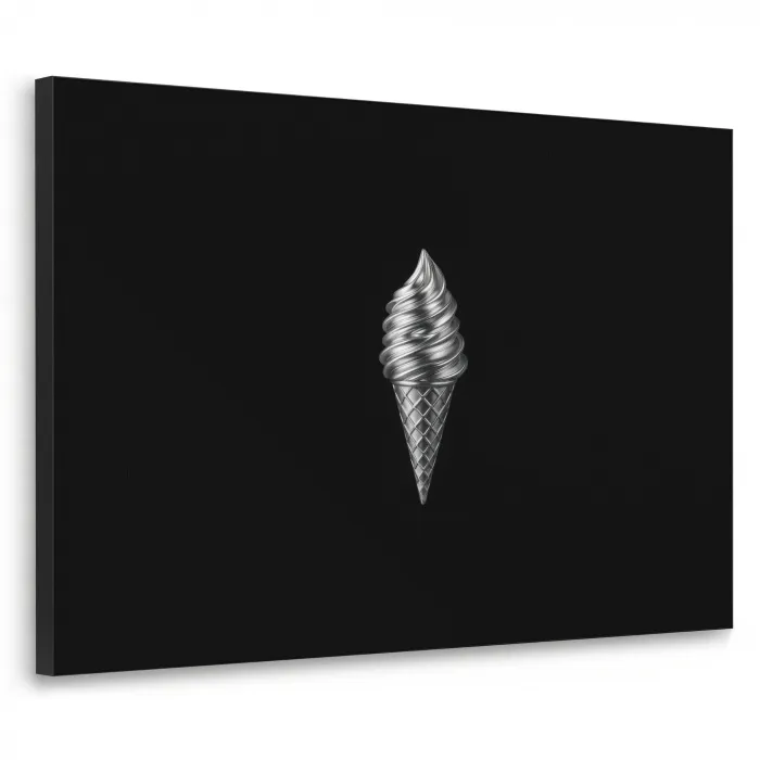 Softijs - Realistisch - Futuristisch Textielframe zwart klein -3d