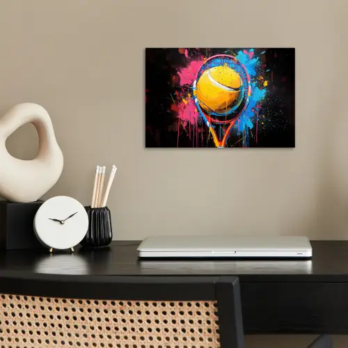Graffiti - Tennis - Sport - Racket poster papier klein -sfeer1