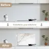 Marmer - Steen - Wit - Goud - Marmerlook - Steen - Luxe keuken achterwand spatscherm klein -voor_na_EN