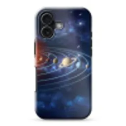 Ruimte - Zonnestelsel - Blauw Toughcase MagSafe Apple iPhone 17 klein -3d