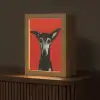 Windhond - Minimalistisch - Rood Light Box met kabel (Tafellamp) klein -z3d_website