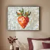 Aardbei - Rood - Mozaïek - Fruit Textielframe zwart klein -sfeer1