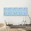 Mint - Blauw - Lijnen - Abstract canvas 2cm klein 828 -sfeer6