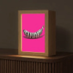 Banaan - Zebraprint - Roze Light Box met kabel (Tafellamp) klein -z3d_website
