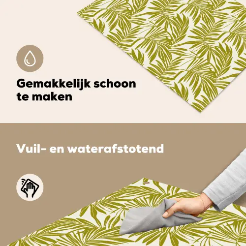 Palmblad - Patroon - Groen Inductie beschemer met haakjes klein 777 -ky-schoon-nl