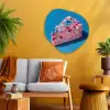 Taart - Edelstenen - Glitters - Roze Wandcirkel Organisch Plexiglas middel -sfeer4