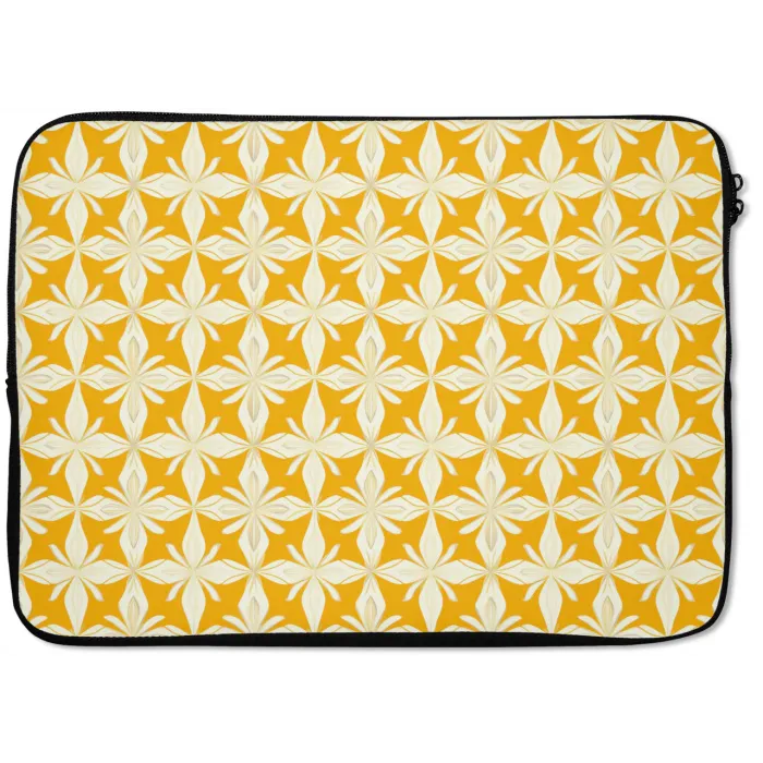 Patroon - Retro - Geel laptophoes neopreen klein 279 -zkaufland3dotto