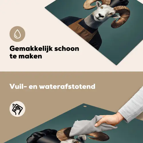 Geit - Hoorns - Kokskleding Inductie beschemer met haakjes klein -ky-schoon-nl