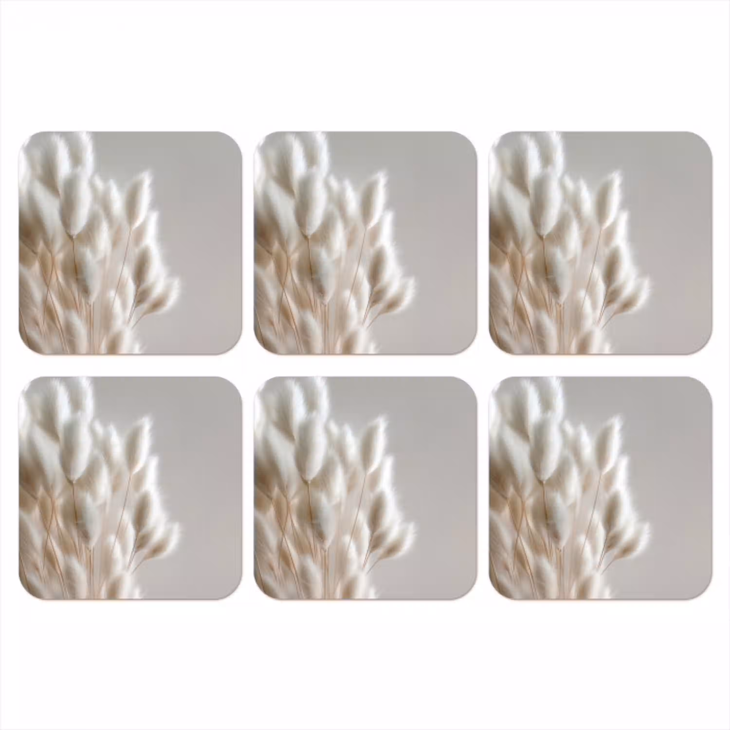 Pluimen - Beige - Minimalistisch onderzetter kurk middel -3d