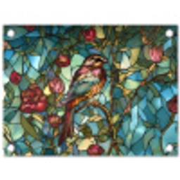 Vogel - Tak - Rozen - Mozaïek tuinposter los doek klein -3d