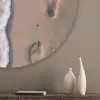 Voetstappen - Vloedlijn - Zee Akoestische PET Vilt - Rond klein -sfeer5_closeup