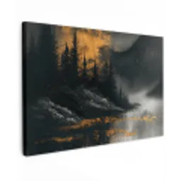 Modern - Bos - Goud - Zwart - Natuur canvas 2cm klein -z3d