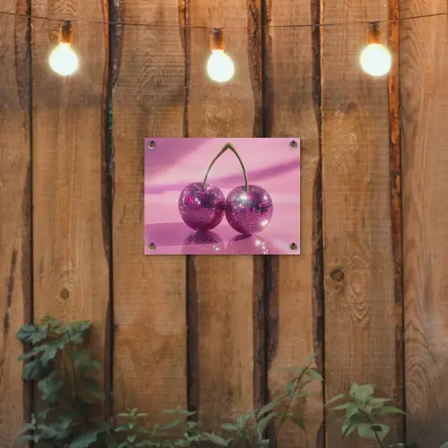 Glitter - Discobol - Roze - Kersen tuinposter los doek klein -sfeer1