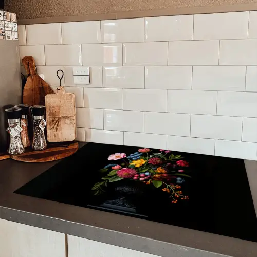 Bloemen - Vrolijk - Vaas Inductie beschermer vinyl 3mm klein -sfeer3