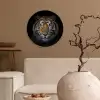 Tijger - Wilde dieren - Portret - Zwart - Dieren Wandcirkel kunststof plaat 5mm dik klein -sfeer1