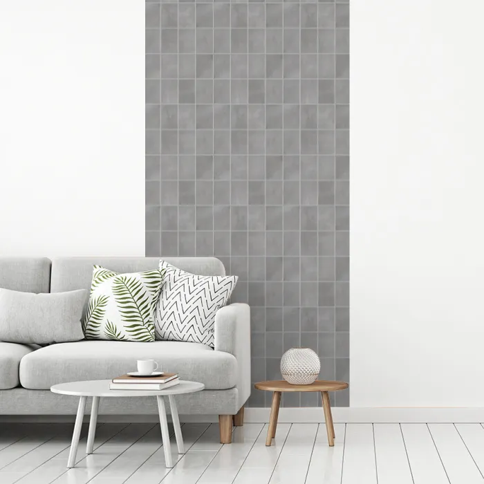 Mat - Wand - Tegels - Grijs fotobehang vinyl groot 64 -woonkamer