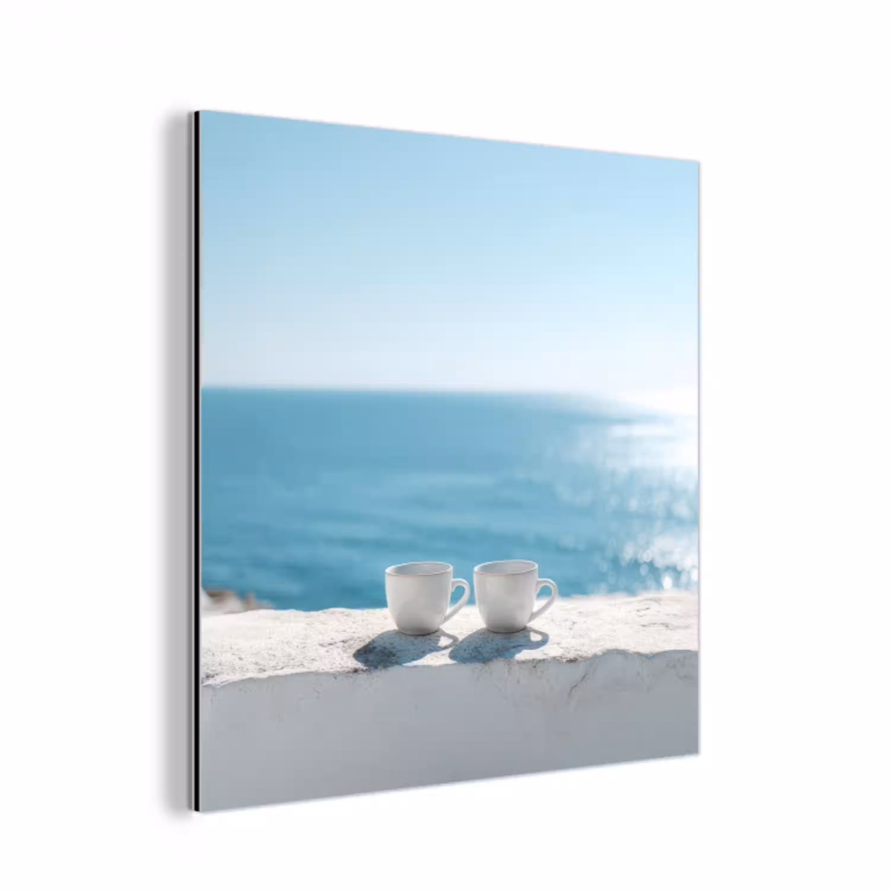 Zee - Koffiekopjes - Zomers aluminium wit klein -3d