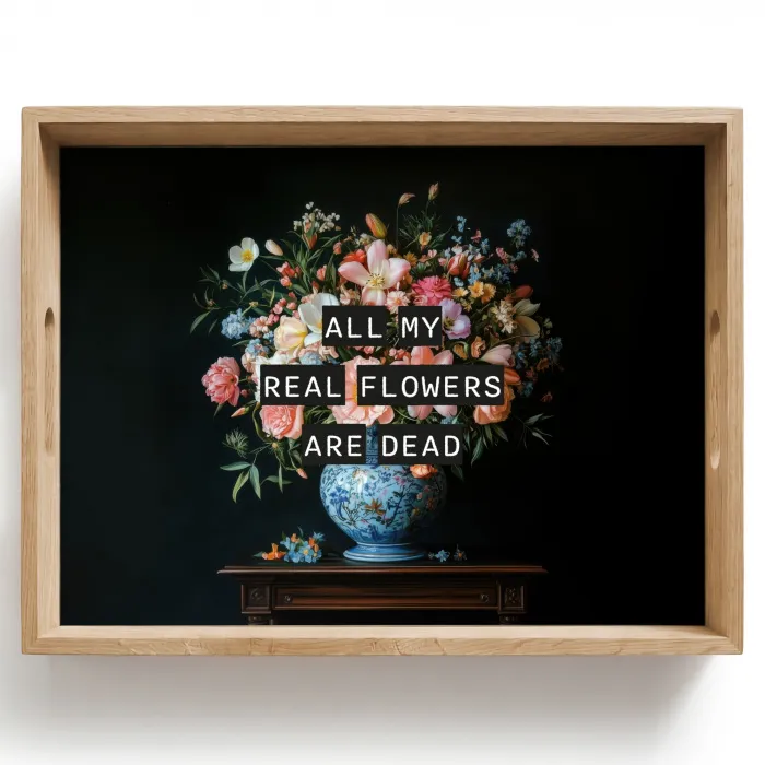 Bloemen - Art - Pastel - Quotes Dienblad Rechthoek middel -z3d_shopping