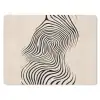 Lijnen - Abstract - Golvend - Zwart muismat rubber klein -3d