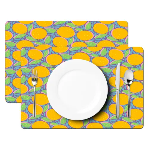 Sinaasappels - Bladeren - Kleurrijk Placemat vinyl groot 368 -zzsfeer2_Kitchenyeah-website