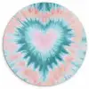 Hartvormig - Tie dye - Pasteltinten - Lichtgroen Wandcirkel kunststof plaat 5mm dik klein -3d
