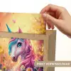 Eenhoorn - Roze - Kleurrijk - Sprookjesbos Light Box met kabel (Kinderlampje) klein -USP_websiteprintNL