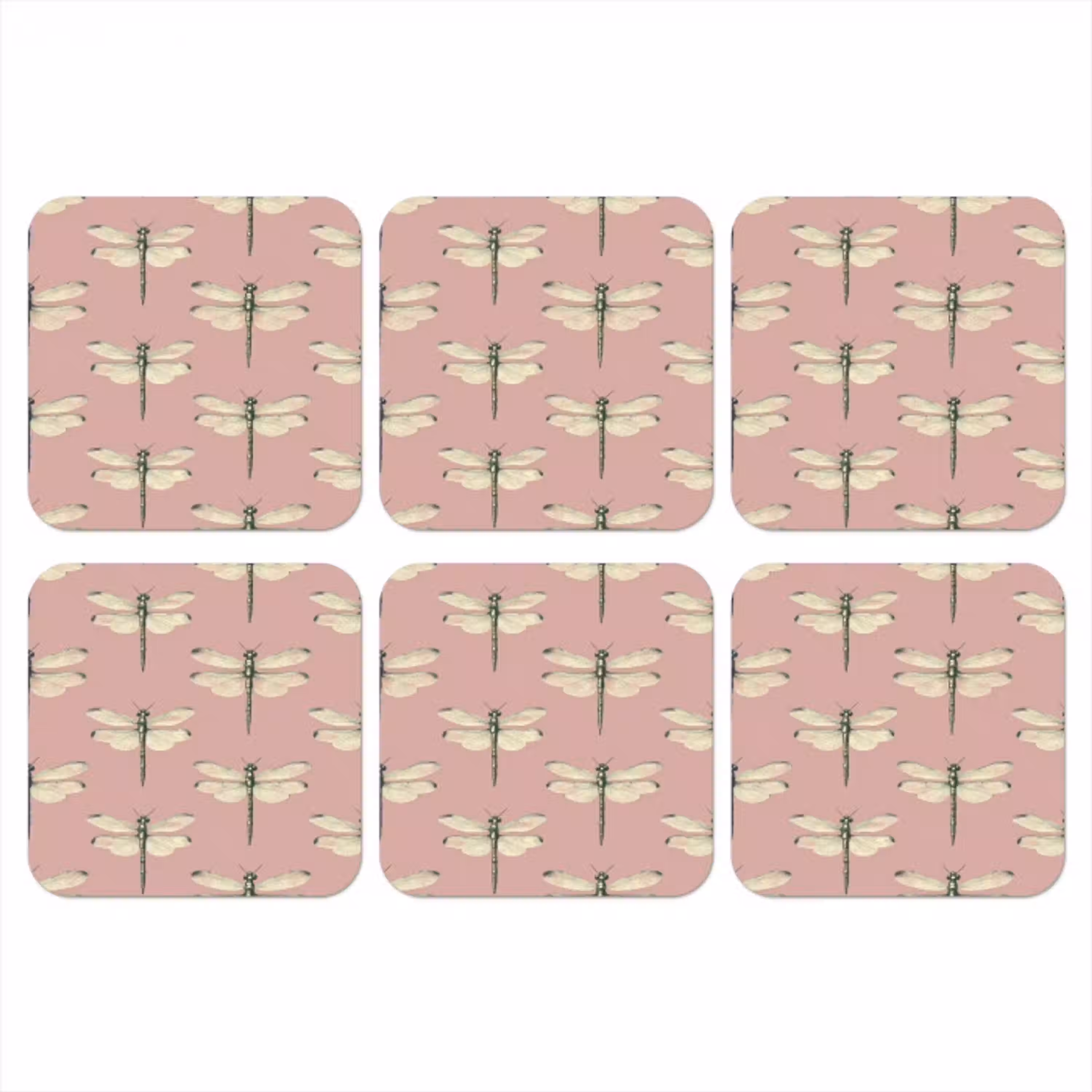 Lillibellen - Patroon - Roze onderzetter kurk middel 366 -3d