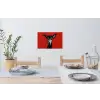 Windhond - Minimalistisch - Rood Muursticker klein -eettafel