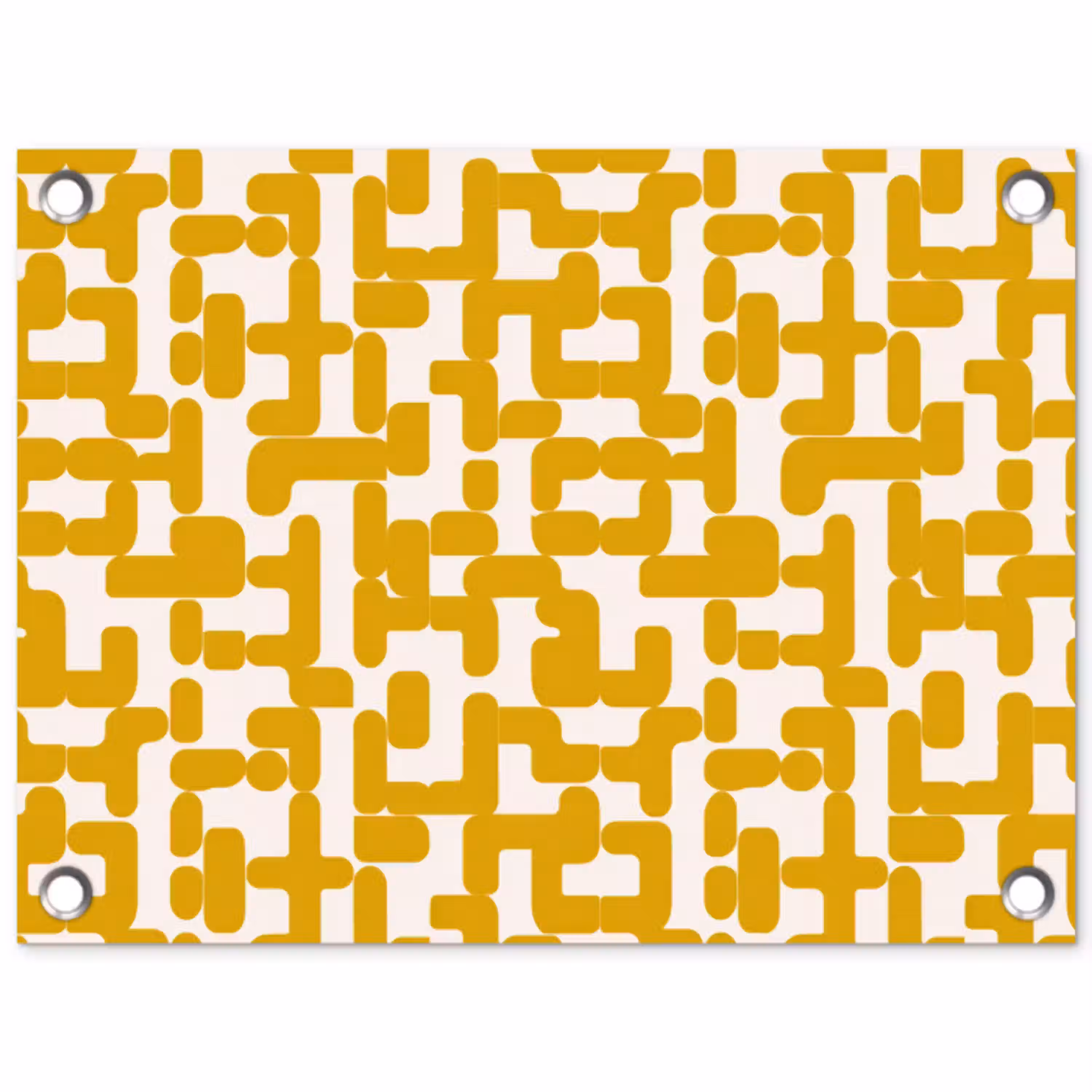 Geel - Beige - Patroon tuinposter los doek klein 239 -3d