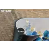 Bloemen - Blauw - Abstract Placemat vinyl groot -closeup