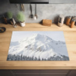 Berg - Sneeuw - Winter - Natuur - Wit Inductie beschermer vinyl 3mm klein -sfeer5