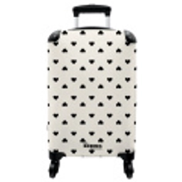 Valentijn harten in ruitpatroon zwart NBS - Handbagage koffer - Vrouwen middel -3d
