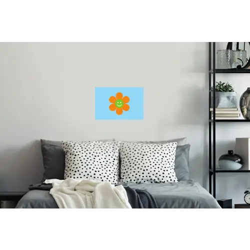 Bloem - Smiley - Kleurrijk Muursticker klein -slaapkamer