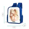 Prinses in jurk met witte eenhoorn Kinderrugzak - Blauw middel -productfoto_formaten