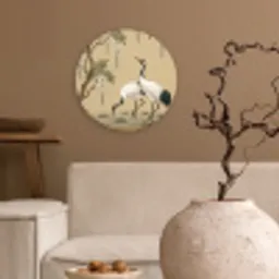 Kraanvogels - Water - Beige Wandcirkel kunststof plaat 5mm dik klein -sfeer1