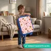Lieveheersbeestjes en libellen op roze achtergrond Kinderkoffer - Blauw klein -sfeer2_NL