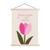 Tulp - Roze - Valentijn - Bloem textielposter latten blank klein -3d